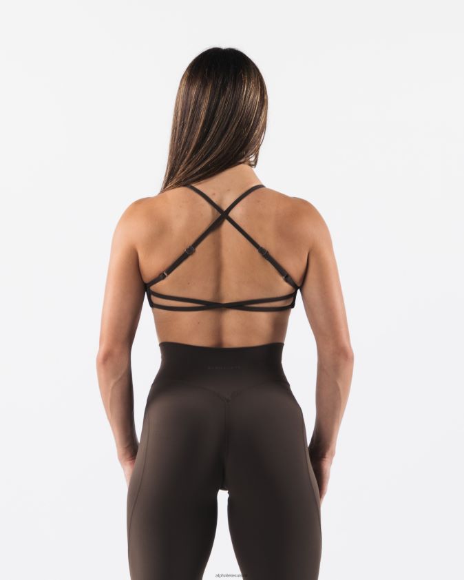 femmes vêtements 46FZDN54 Alphalete soutien-gorge à bretelles aura cachemire marron