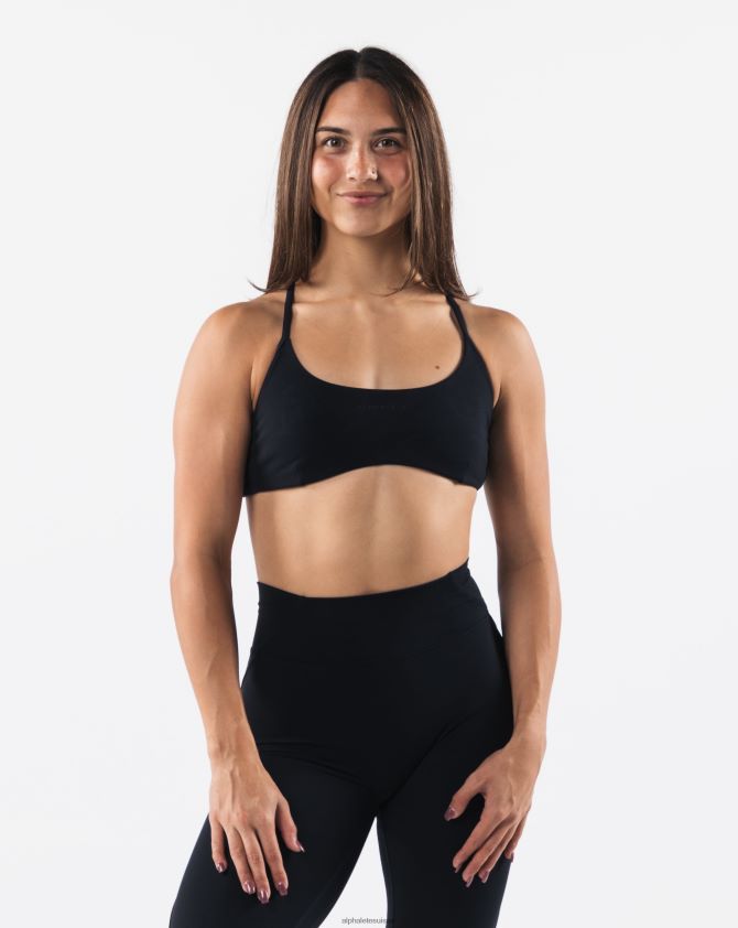 femmes vêtements 46FZDN57 Alphalete soutien-gorge à bretelles aura noir