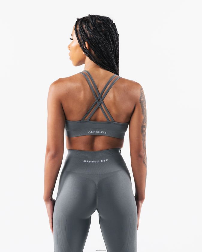 femmes vêtements 46FZDN5 Alphalete amplifier le soutien-gorge en v profond gris gratte-ciel
