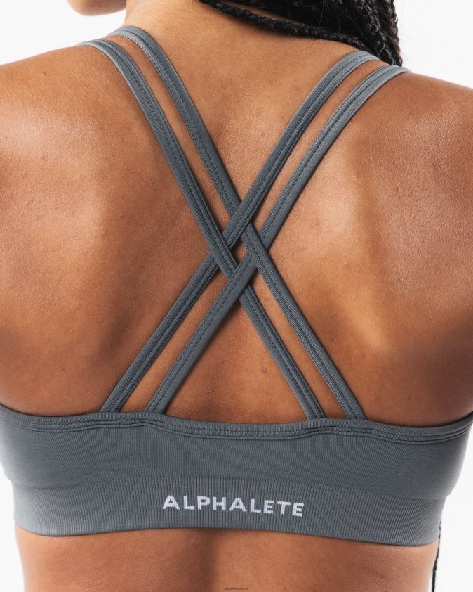 femmes vêtements 46FZDN5 Alphalete amplifier le soutien-gorge en v profond gris gratte-ciel