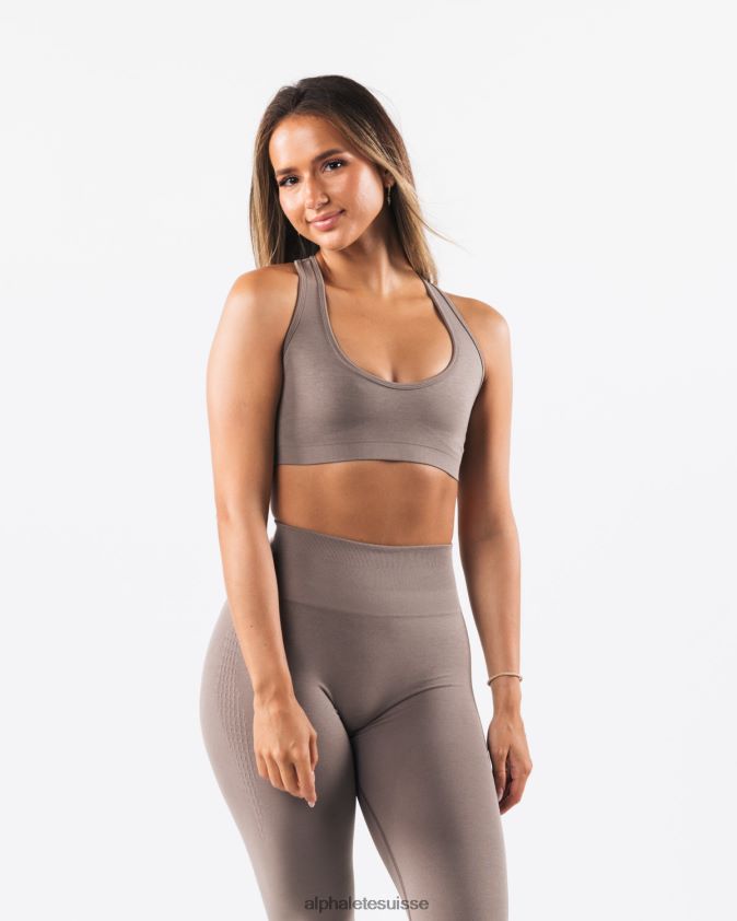 femmes vêtements 46FZDN63 Alphalete amplifier le soutien-gorge contour brun moka