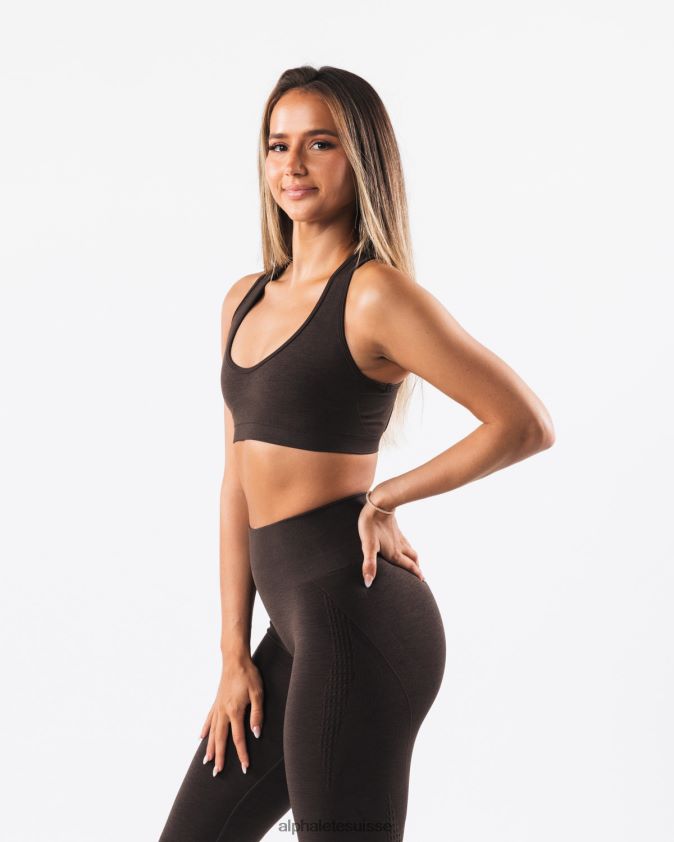 femmes vêtements 46FZDN65 Alphalete amplifier le soutien-gorge contour cachemire marron