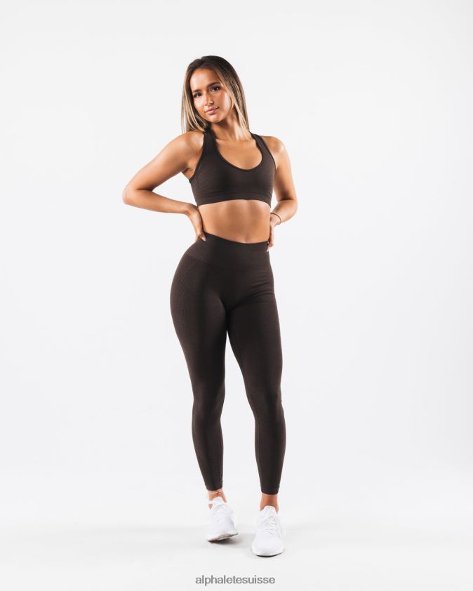 femmes vêtements 46FZDN65 Alphalete amplifier le soutien-gorge contour cachemire marron