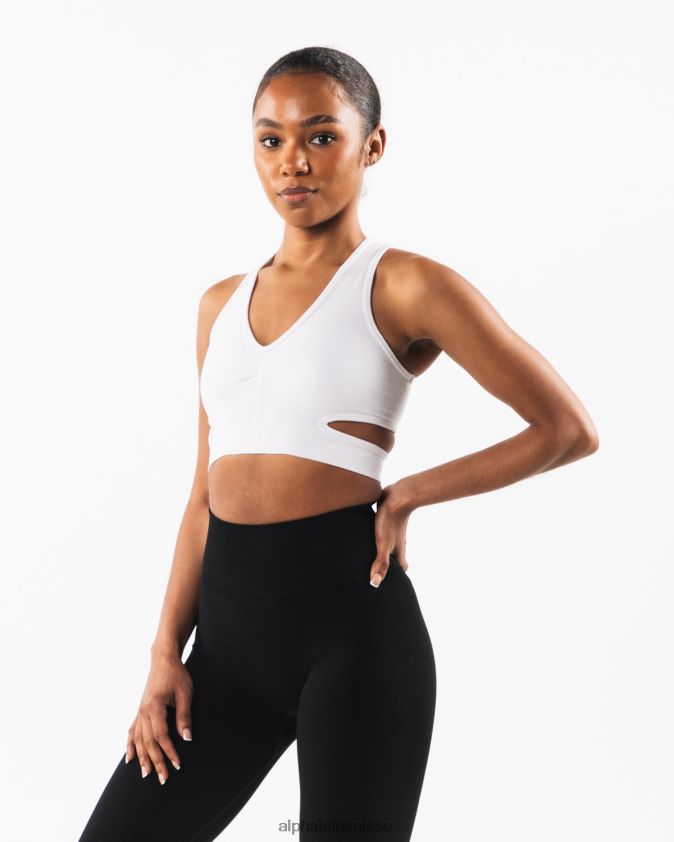 femmes vêtements 46FZDN76 Alphalete soutien-gorge stratus blanc