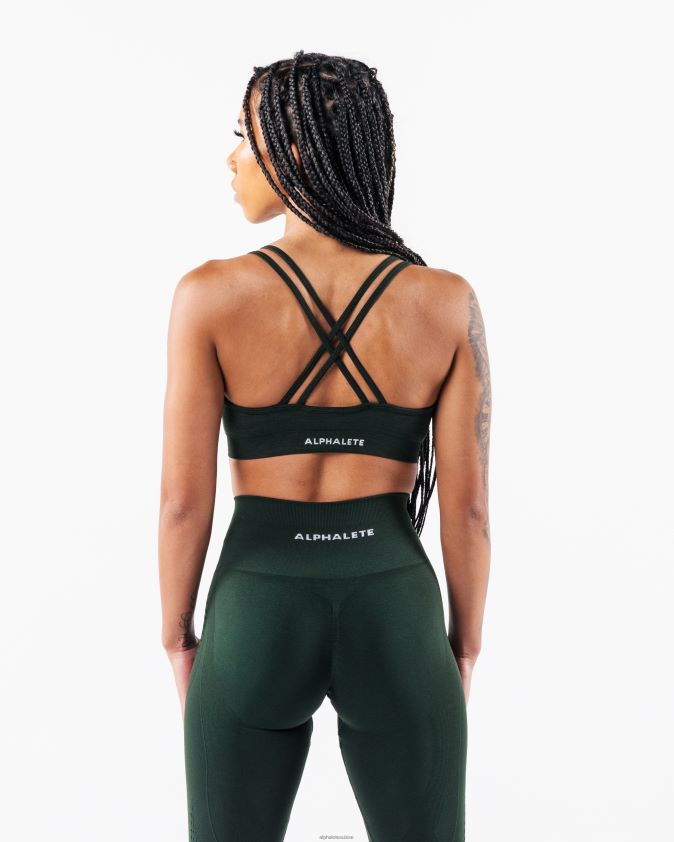 femmes vêtements 46FZDN7 Alphalete amplifier le soutien-gorge en v profond parc central vert