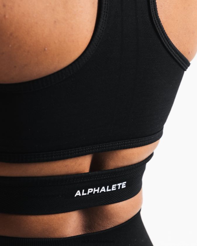femmes vêtements 46FZDN81 Alphalete soutien-gorge stratus noir