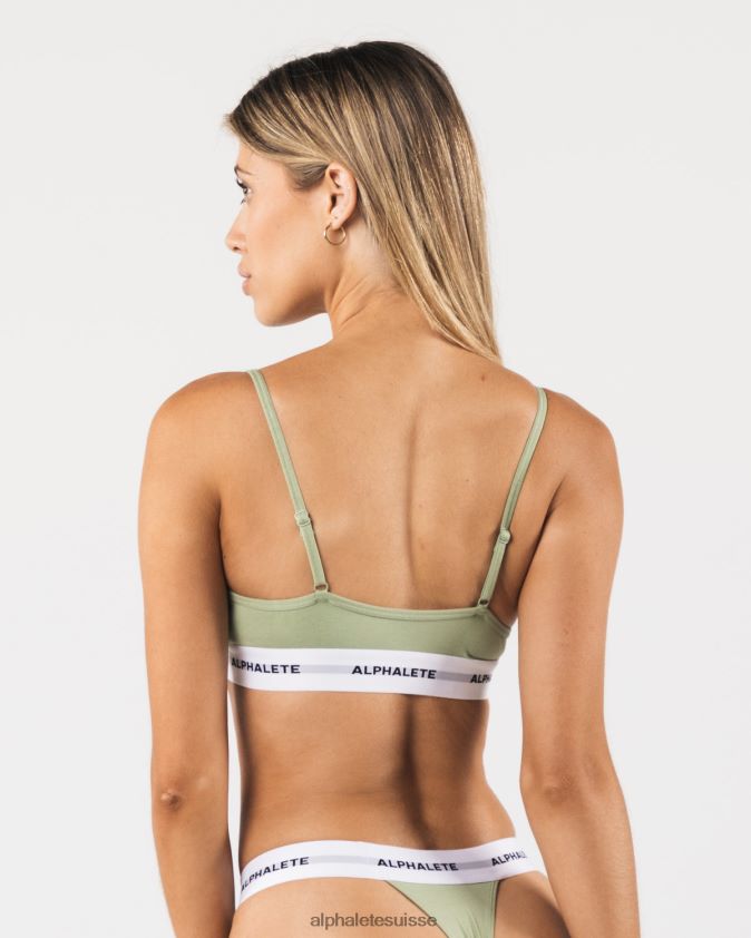 femmes vêtements 46FZDN89 Alphalete bralette aiguë vert sauge