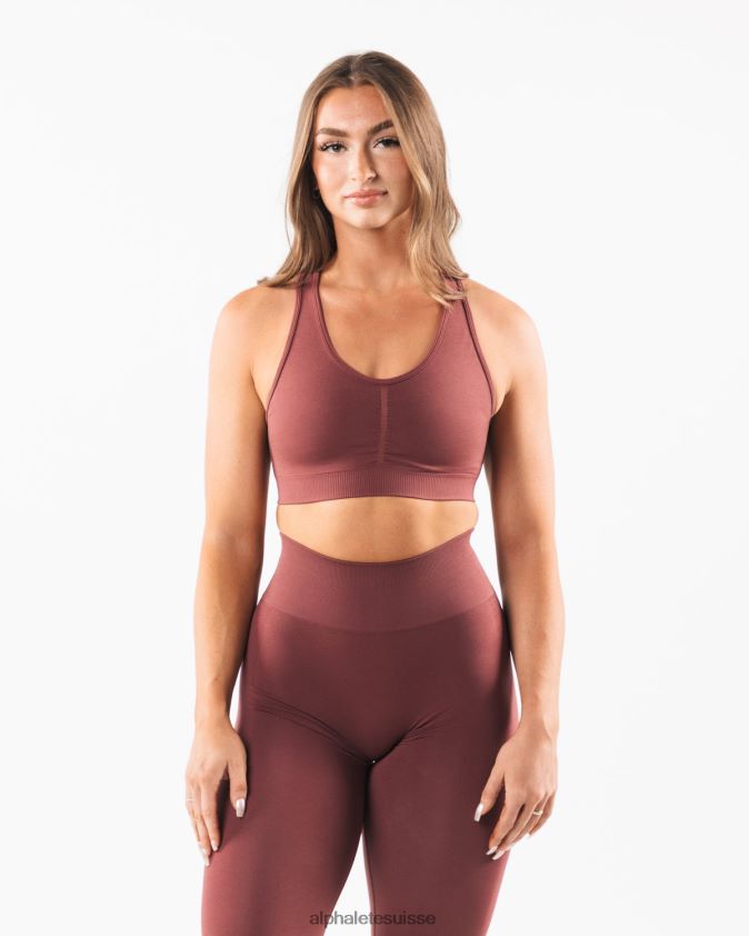 femmes vêtements 46FZDN99 Alphalete amplifier le soutien-gorge rouge d'automne
