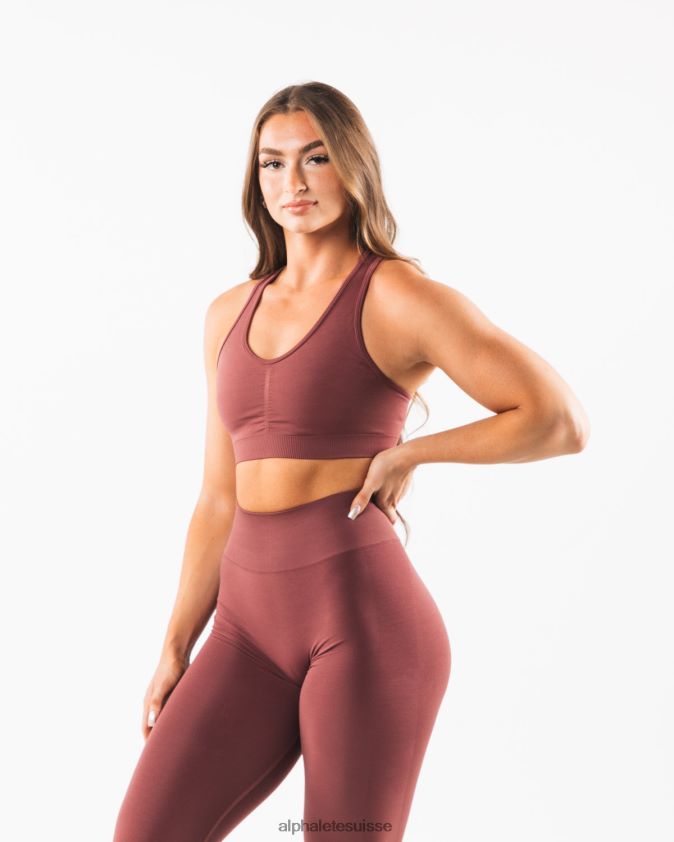 femmes vêtements 46FZDN99 Alphalete amplifier le soutien-gorge rouge d'automne