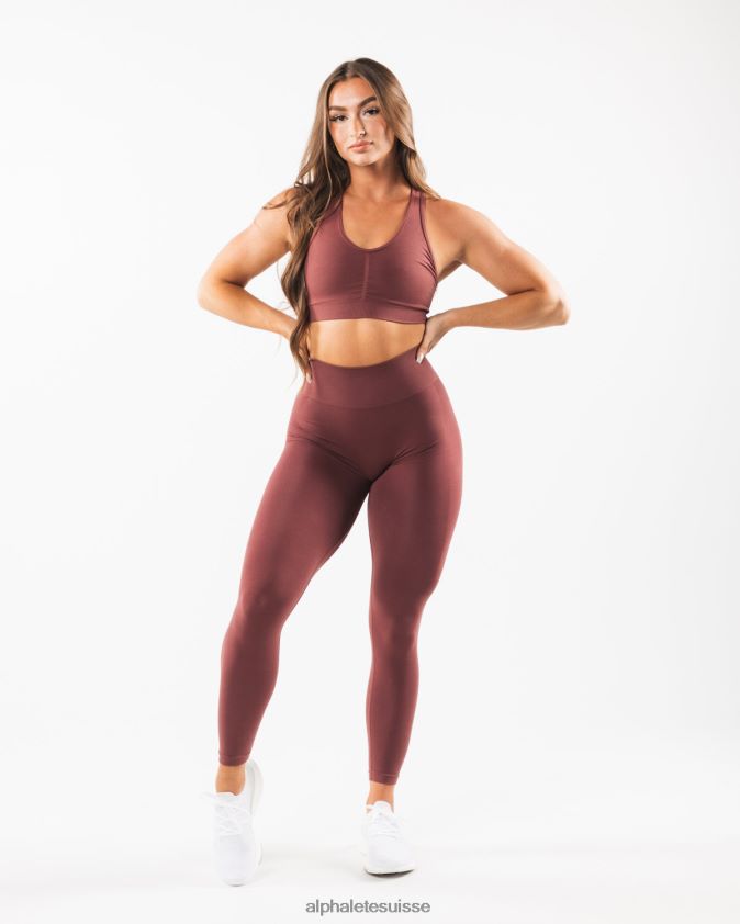 femmes vêtements 46FZDN99 Alphalete amplifier le soutien-gorge rouge d'automne