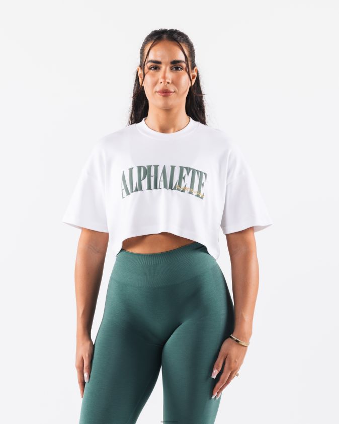 femmes vêtements 46FZDN193 Alphalete t-shirt court république blanc