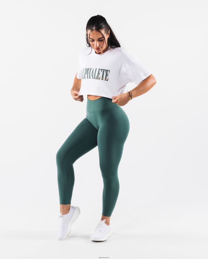 femmes vêtements 46FZDN193 Alphalete t-shirt court république blanc