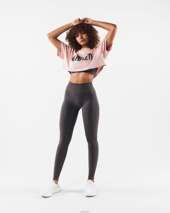 femmes vêtements 46FZDN198 Alphalete t-shirt court république rose plate