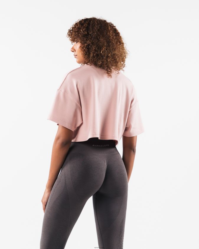 femmes vêtements 46FZDN198 Alphalete t-shirt court république rose plate