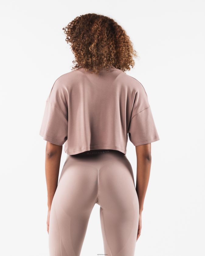 femmes vêtements 46FZDN199 Alphalete t-shirt court république bois de cerf brun