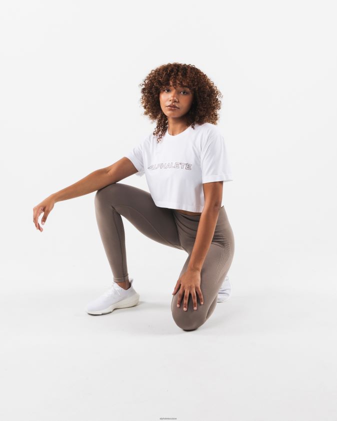 femmes vêtements 46FZDN202 Alphalete récolte de base airtech ss blanc