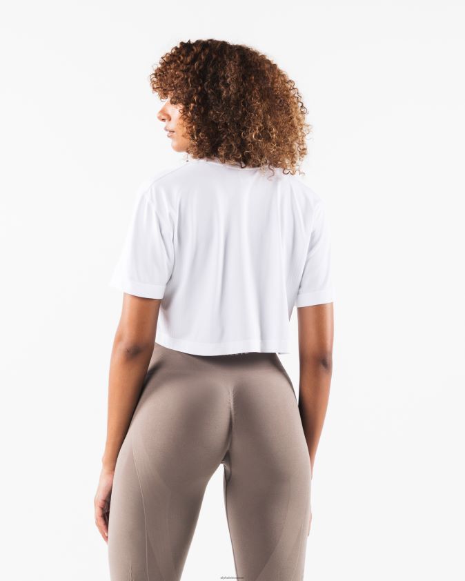 femmes vêtements 46FZDN202 Alphalete récolte de base airtech ss blanc