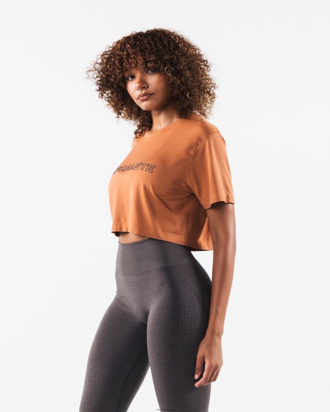 femmes vêtements 46FZDN204 Alphalete récolte de base airtech ss alliage orange
