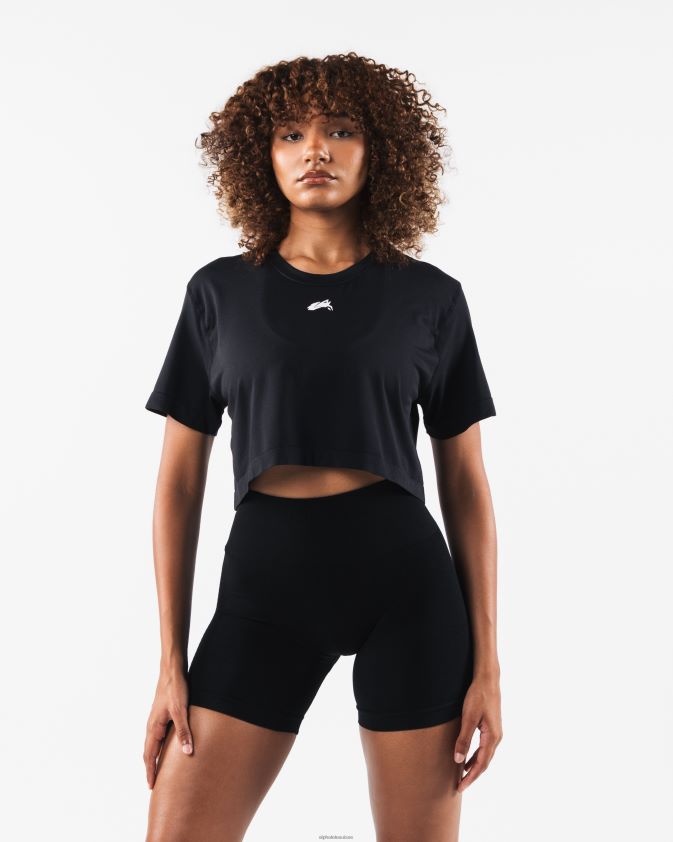 femmes vêtements 46FZDN211 Alphalete tête de loup airtech ss crop noir