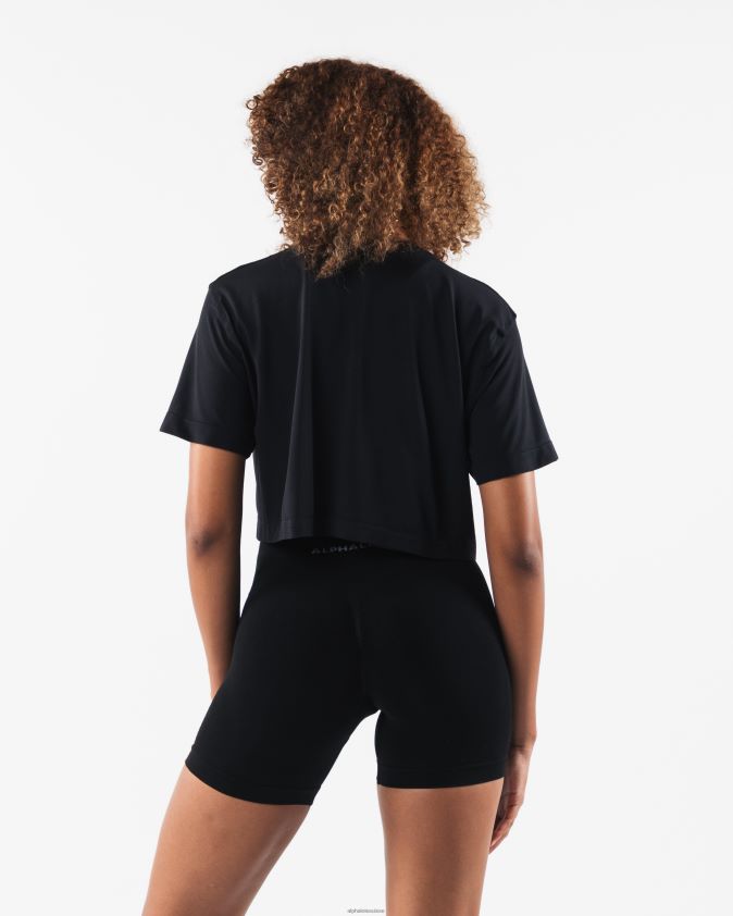 femmes vêtements 46FZDN211 Alphalete tête de loup airtech ss crop noir