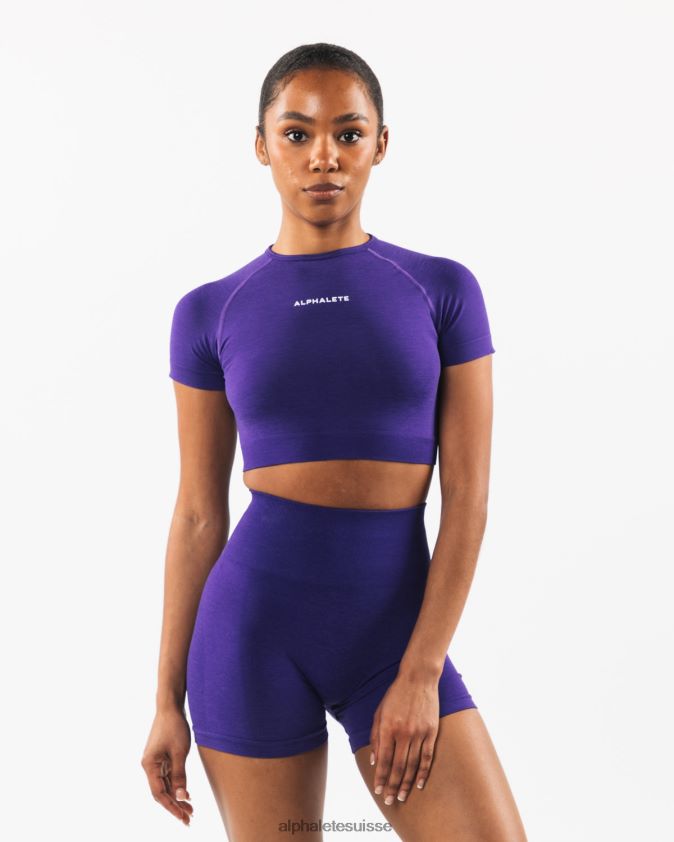 femmes vêtements 46FZDN222 Alphalete amplifier la récolte ss violet électrique