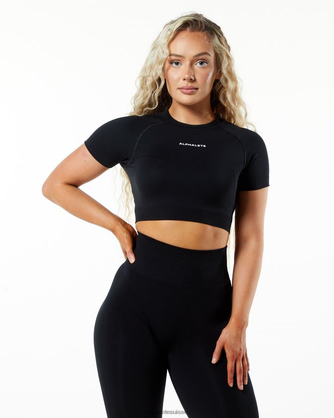 femmes vêtements 46FZDN238 Alphalete amplifier la récolte ss noir