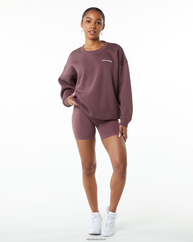 femmes vêtements 46FZDN260 Alphalete équipage classique rouge d'automne