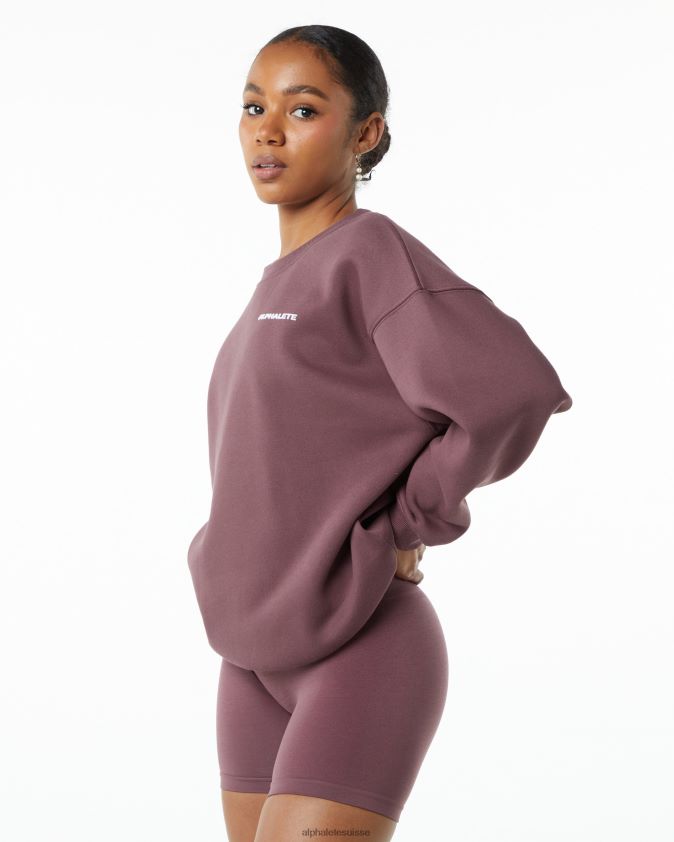 femmes vêtements 46FZDN260 Alphalete équipage classique rouge d'automne