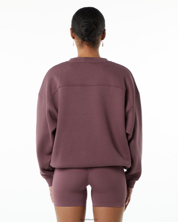 femmes vêtements 46FZDN260 Alphalete équipage classique rouge d'automne