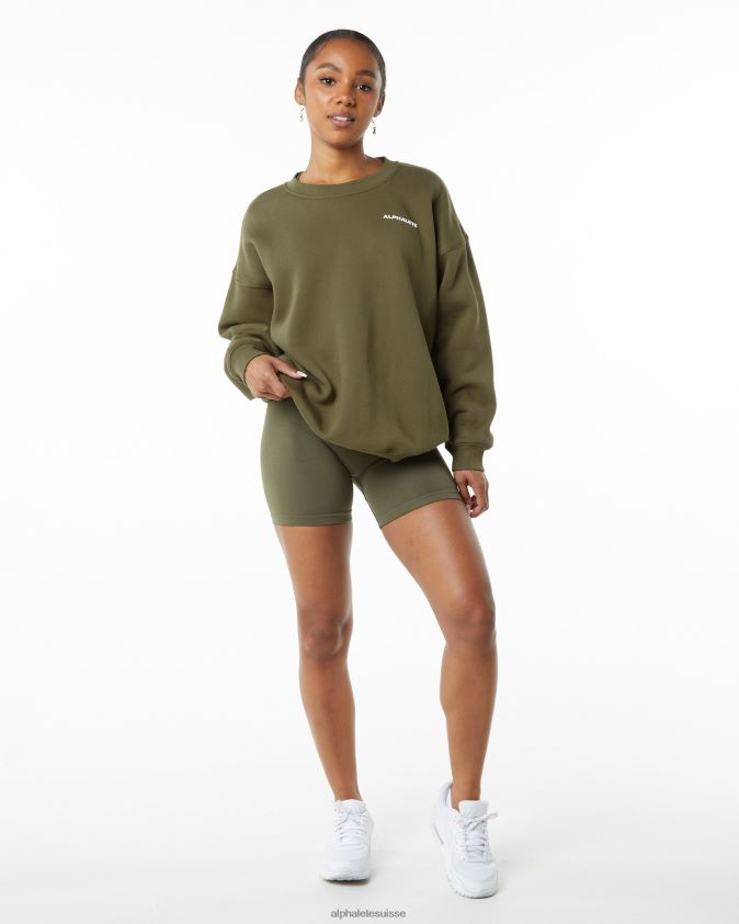 femmes vêtements 46FZDN261 Alphalete équipage classique saule vert