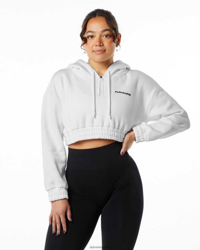 femmes vêtements 46FZDN280 Alphalete sweat à capuche classique blanc