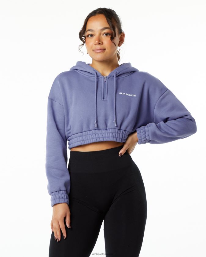 femmes vêtements 46FZDN283 Alphalete sweat à capuche classique violet numérique violet