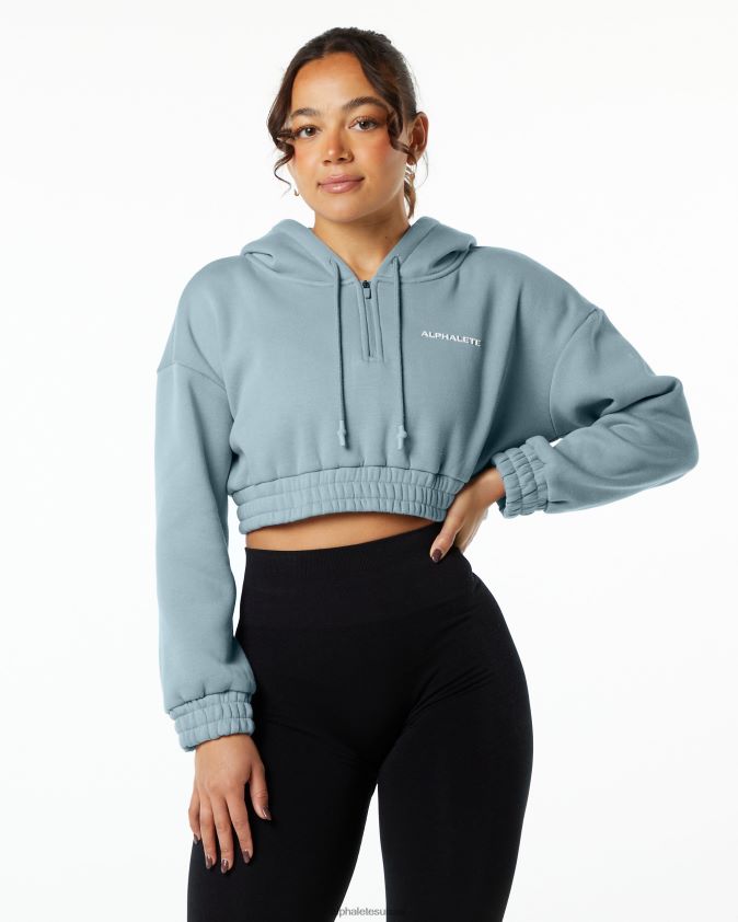 femmes vêtements 46FZDN284 Alphalete sweat à capuche classique bleu brouillard
