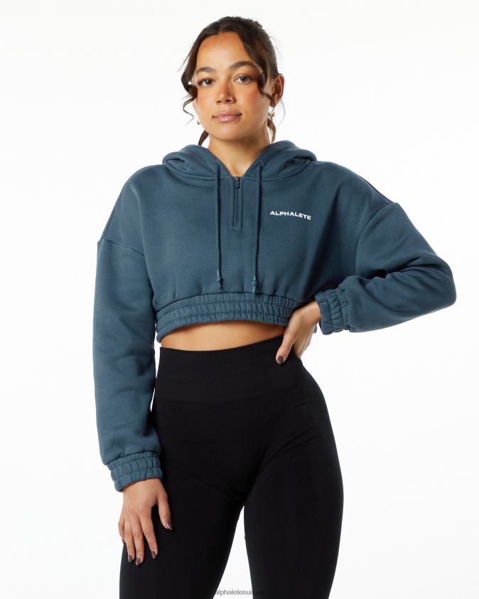femmes vêtements 46FZDN285 Alphalete sweat à capuche classique bleu baleine