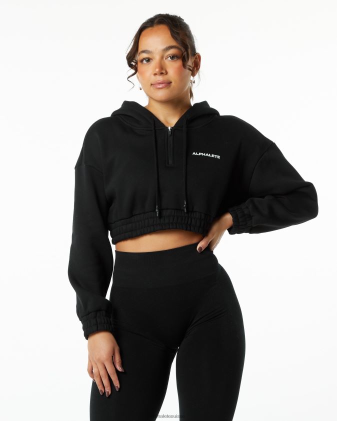 femmes vêtements 46FZDN286 Alphalete sweat à capuche classique noir