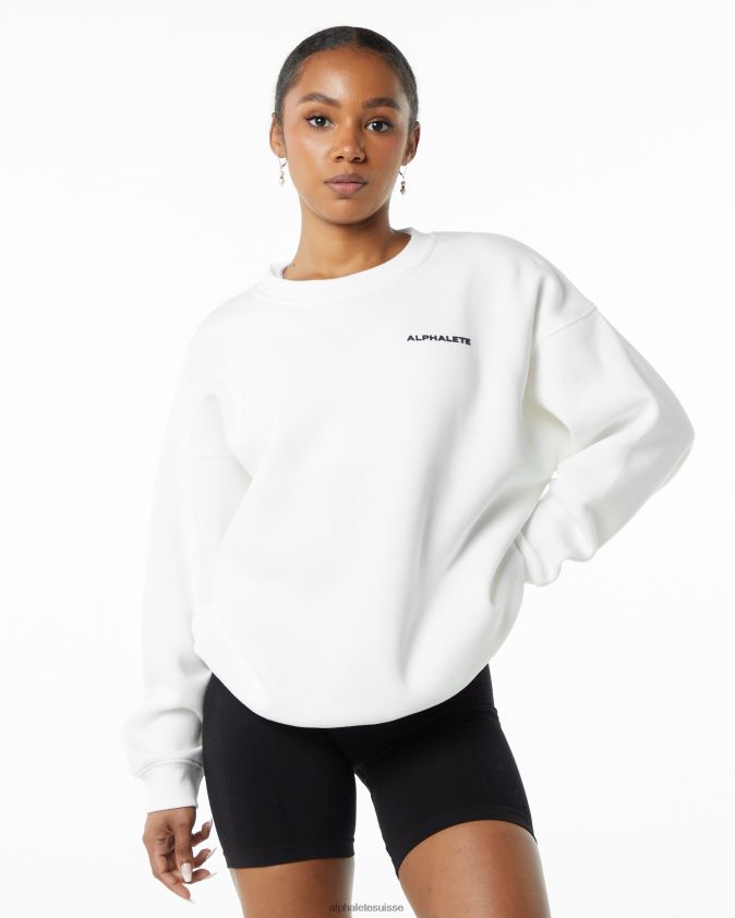 femmes vêtements 46FZDN287 Alphalete équipage classique blanc