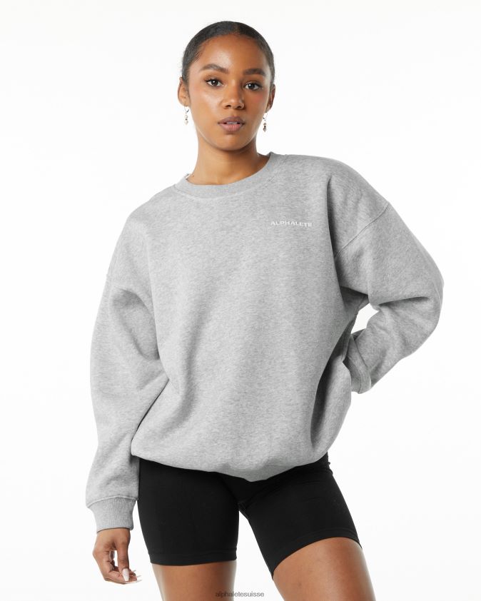 femmes vêtements 46FZDN288 Alphalete équipage classique gris chiné