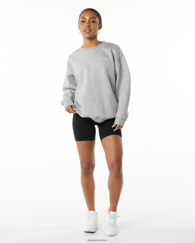 femmes vêtements 46FZDN288 Alphalete équipage classique gris chiné