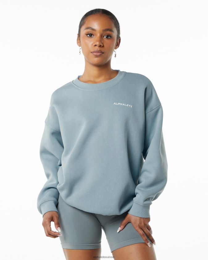 femmes vêtements 46FZDN289 Alphalete équipage classique bleu brouillard