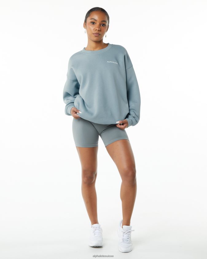 femmes vêtements 46FZDN289 Alphalete équipage classique bleu brouillard