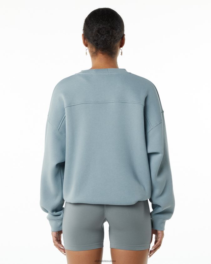 femmes vêtements 46FZDN289 Alphalete équipage classique bleu brouillard