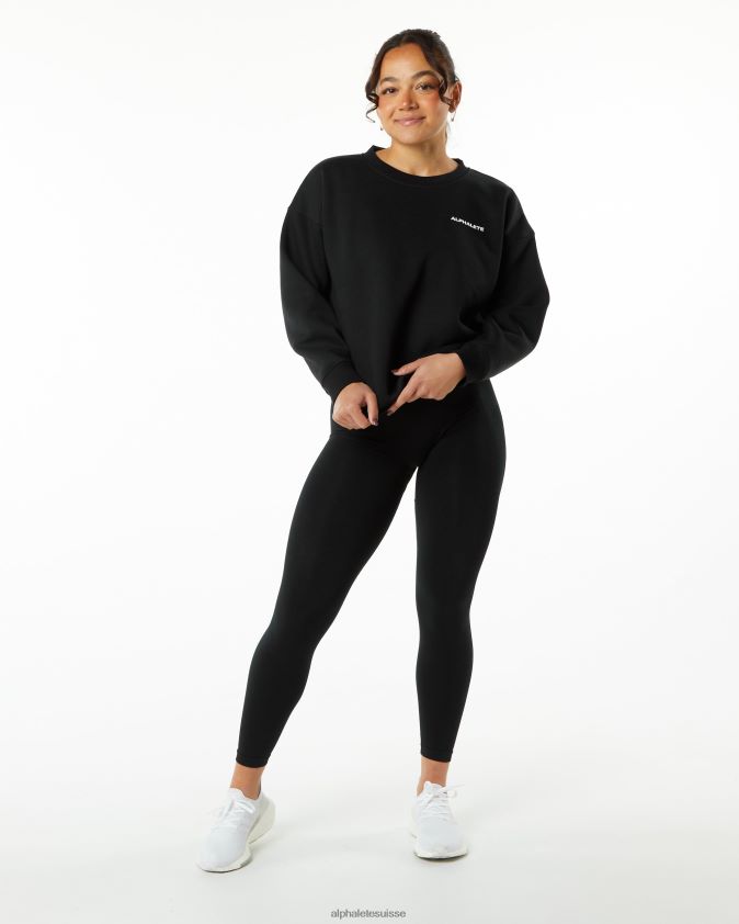 femmes vêtements 46FZDN291 Alphalete équipage classique noir