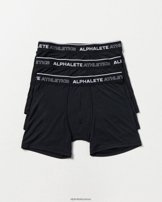 Hommes vêtements 46FZDN749 Alphalete boxer classique, lot de 3 noir