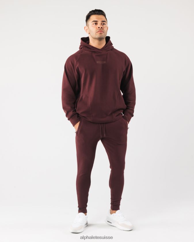 Hommes vêtements 46FZDN725 Alphalete jogger d'identité sangria rouge