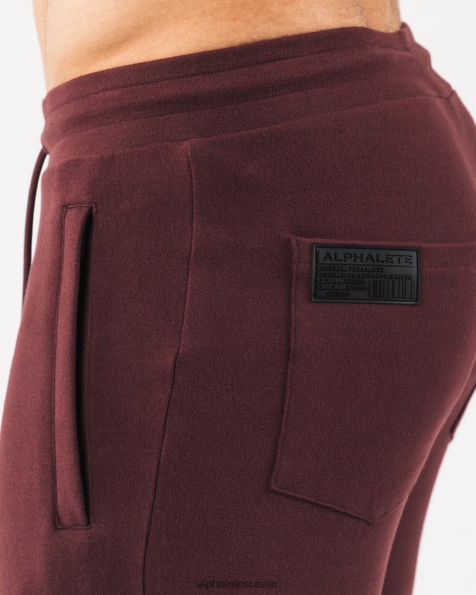 Hommes vêtements 46FZDN725 Alphalete jogger d'identité sangria rouge