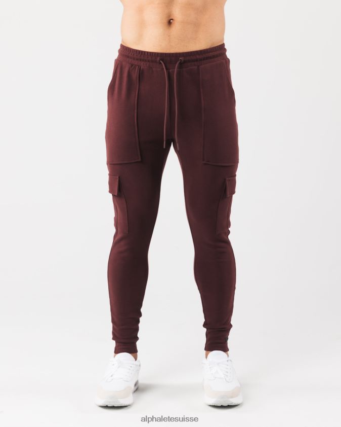 Hommes vêtements 46FZDN731 Alphalete cargaison d'identité sangria rouge