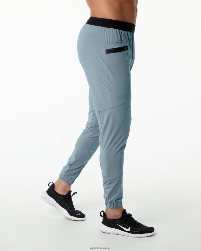 Hommes vêtements 46FZDN737 Alphalete pantalon de studio bleu brouillard