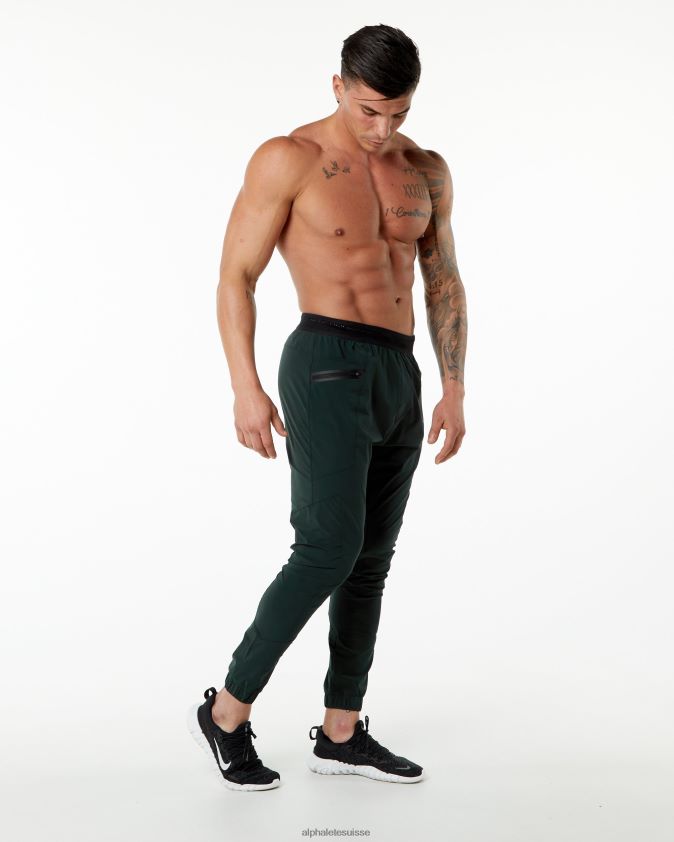 Hommes vêtements 46FZDN740 Alphalete pantalon de studio vert Chasseur