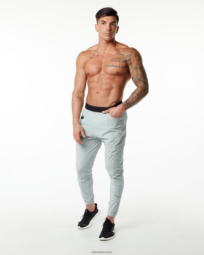 Hommes vêtements 46FZDN741 Alphalete pantalon de studio gris huître