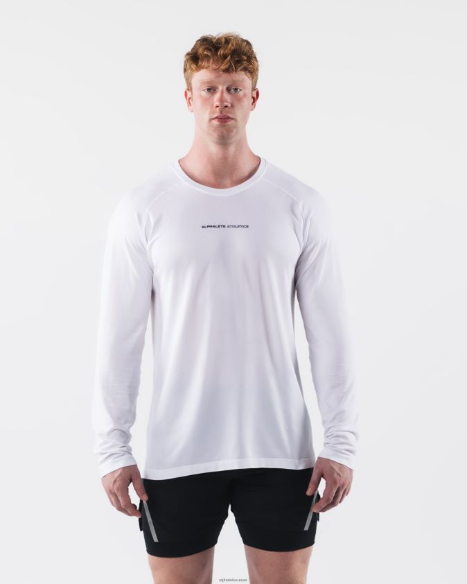 Hommes vêtements 46FZDN509 Alphalete aa airtech ls t-shirt blanc